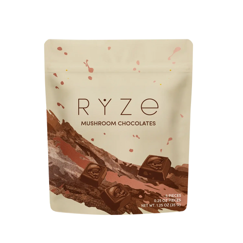 Supplement facts label with nutritional information on rust-red background